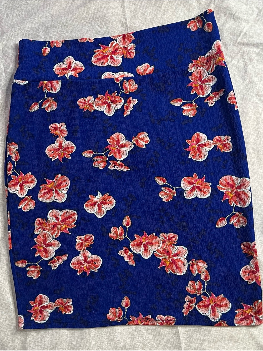 LuLaRoe Blue Floral Pencil Skirt - Women's